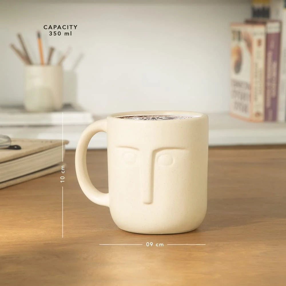 Moai Ceramic Mug Set of 2 (350 ml)
