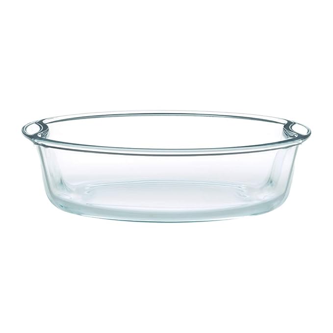 Round Glass Baking Dish, 1.5 L, Microwave Safe & Oven Safe, Transparent