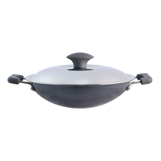 Pan With Lid, Nonstick Cookware, Round Bottom Kadai