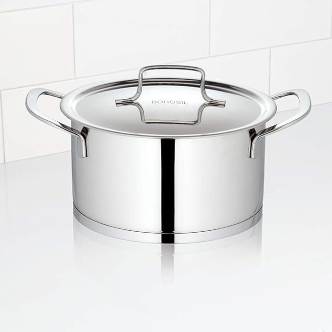 Stainless Steel Casserole, Impact Bonded Tri-ply Bottom, 1.6 L, Silver