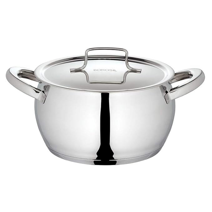 Stainless Steel Handi Casserole With Lid, Induction Friendly, Impact Bonded Tri-ply Bottom, 2.9 L