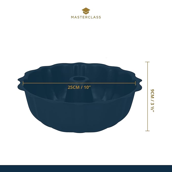 27 cm Fluted Ring Cake Tin PFOA Non Stick Coating Robust 1 mm Thick Carbon Steel