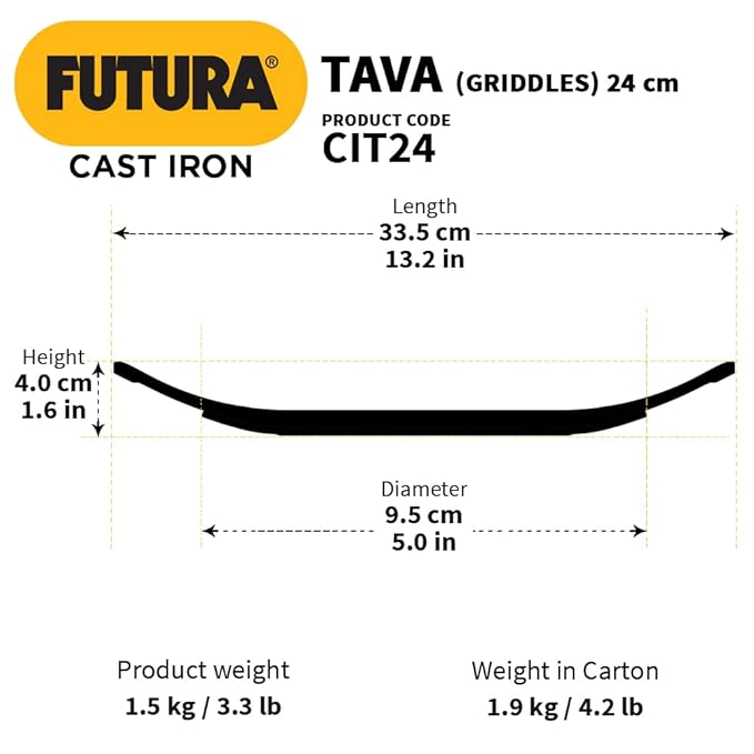 24 cm Cast Iron Tava