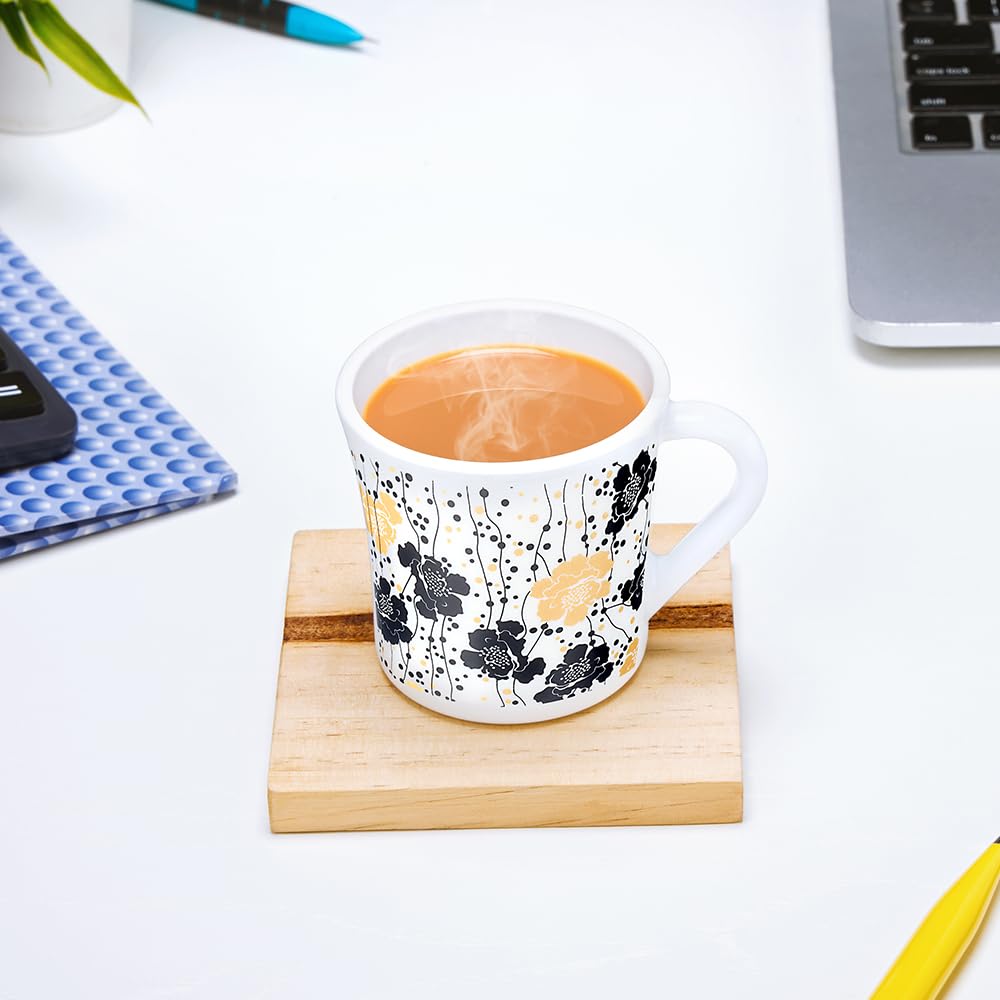Dreamer Opalware Mug, Set of 6 Tea/coffee Mugs, 210 ml Each - Design 2