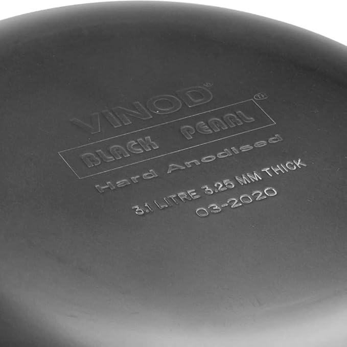 Plus Hard Anodised Deep Kadhai with Lid - 3.1 L, 24 cm, 3.25 mm Thick, Natural Stick Free Kadai