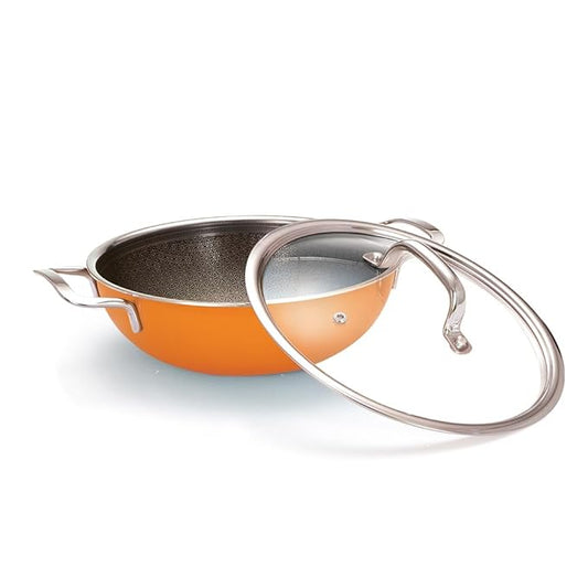 Triply Stainless Steel Kadai, Non Stick Kadhai, Kadai With Lid for Cooking, Induction Kadai, 24 cm