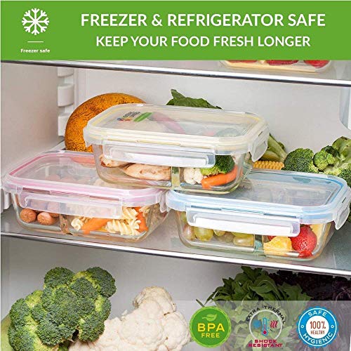 Borosilicate Glass Containers for Kitchen, Storage Box for Kitchen With Air Vent Lid - Design 2