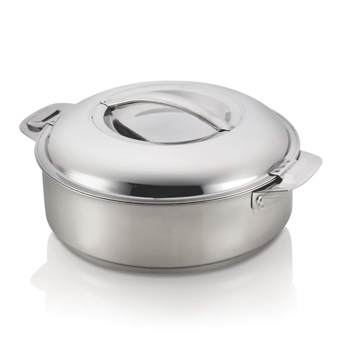 Stainless Steel Insulated 900 ml Server Casserole, Idli/Roti Server with Steel Lid