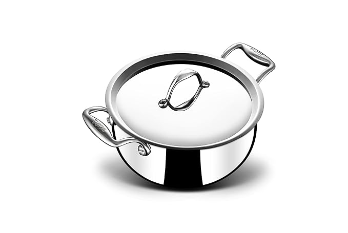 Triply Stainless Steel Belly Saucepot With Lid, Induction Base Casserole, Briyani Pot/ Handi, Stew Pot