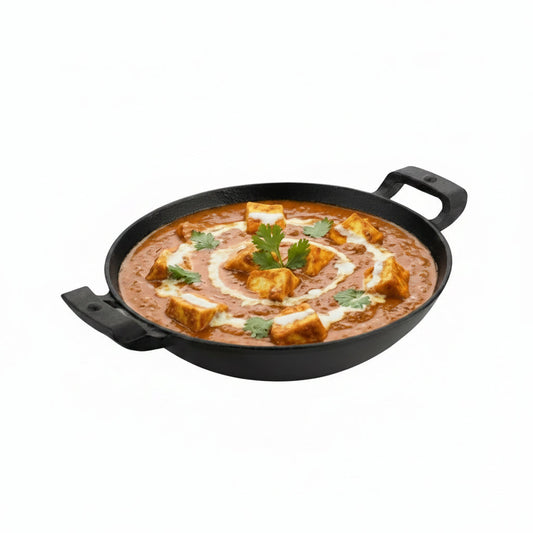 Premium Deliq Range Cast Iron Kadai 25 cm 2.2L with Heat-Resistant Silicone Grip Handles Induction Gas