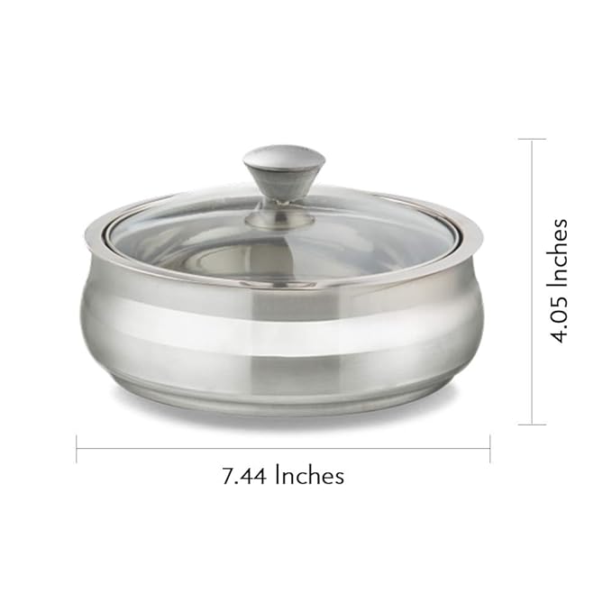 Stainless Steel Solid Insulated Handi, 800 ml, 1 Piece, Silver