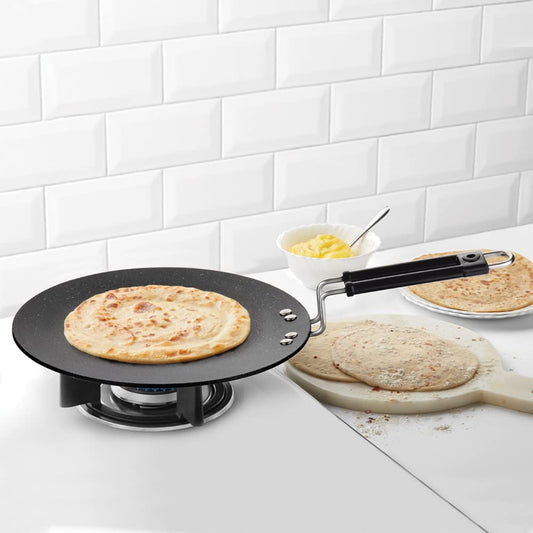 Non-stick Concave Tawa, Induction Friendly, Granite Finish, Pfoa-free, 25 cm Diameter, Black