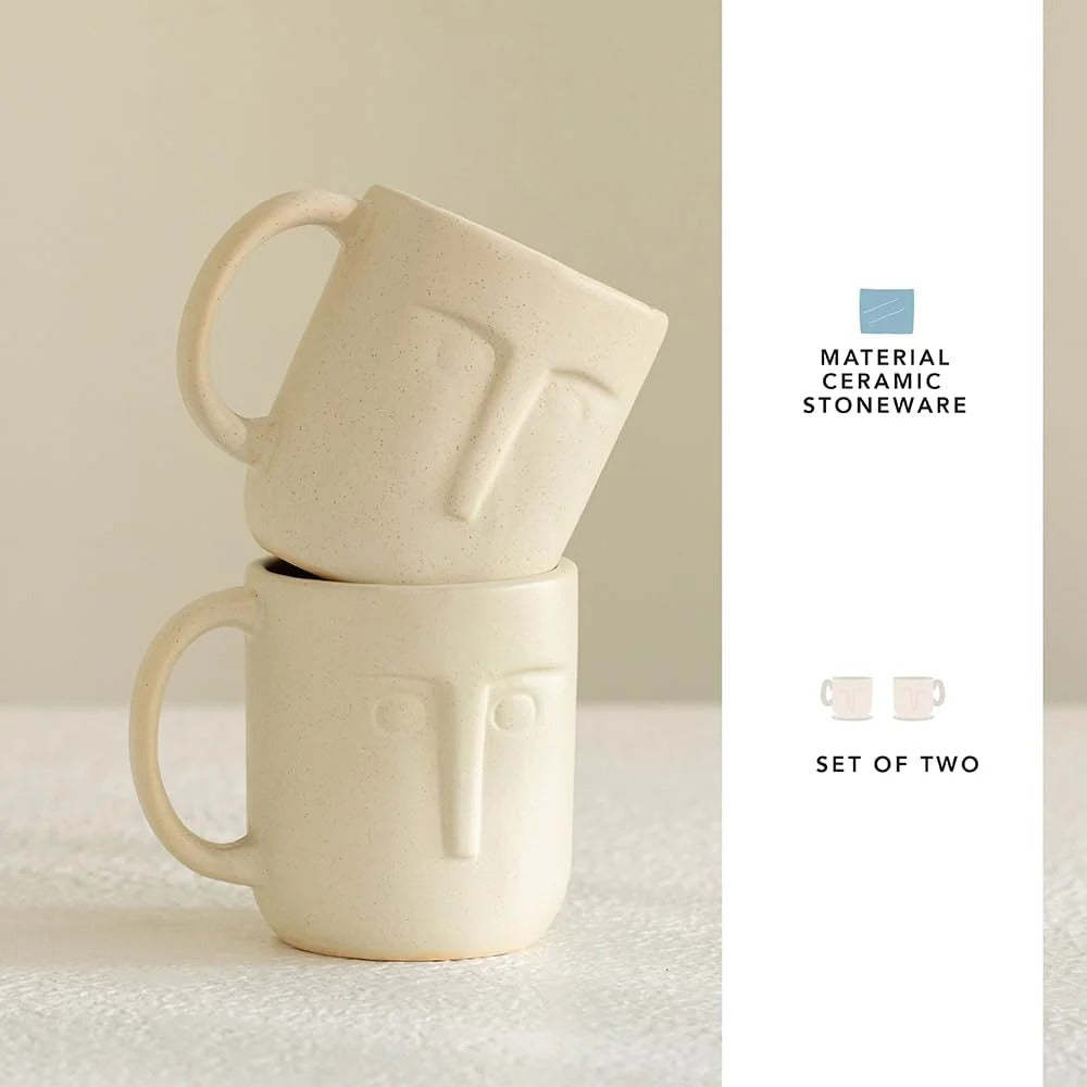 Moai Ceramic Mug Set of 2 (350 ml)