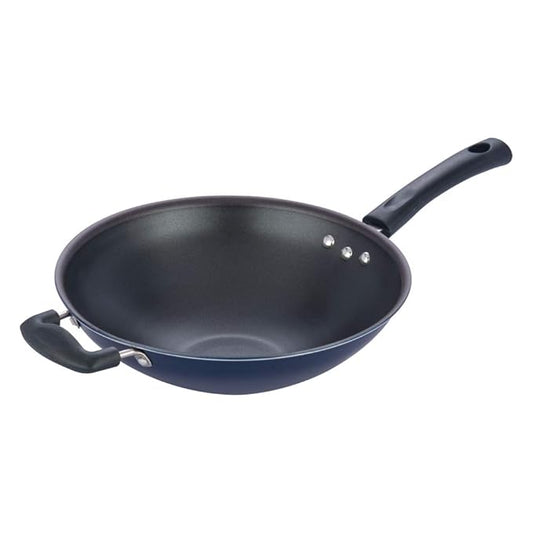Aluminium Non Stick Wok - 28 cm, 3 mm Thick, 3 Layer Coating, Bakelite Handle, Chinese Wok Pan