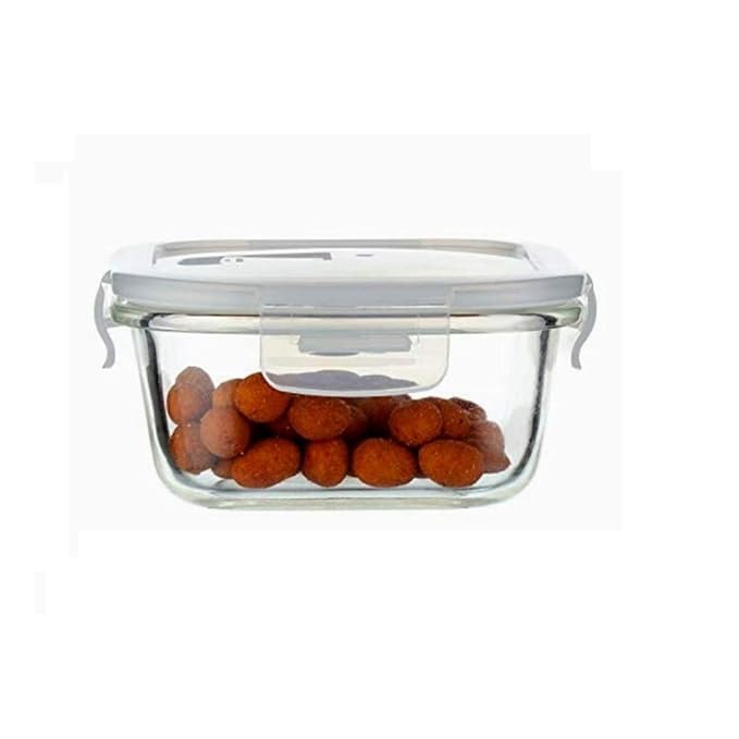 Borosilicate Glass Containers for Kitchen, Storage Box for Kitchen With Air Vent Lid, Set of 1, 300 ml