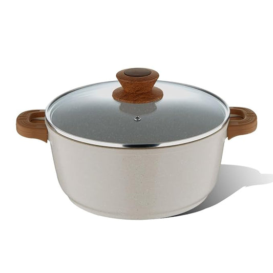 Naturally Diecast Nonstick 32 cm Casserole With Glass Lid, 9 L Capacity