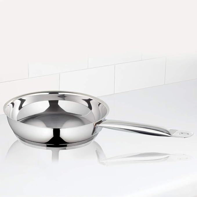 Stainless Steel Frying Pan 2.2 L, 24 cm, Impact Bonded Tri-ply Bottom