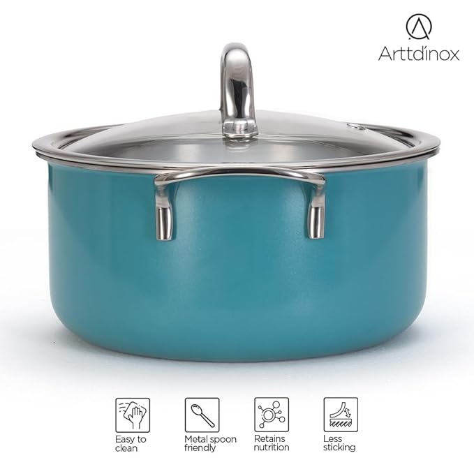 Stainless Steel Triply Casserole With Lid, Biryani Pot, Stock Pot With Lid, Jindal Stainless, 20 cm, 3 L