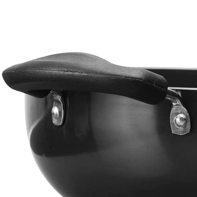 Plus Hard Anodised Deep Kadhai with Lid - 3.1 L, 24 cm, 3.25 mm Thick, Natural Stick Free Kadai