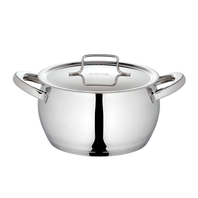 Stainless Steel Handi Casserole With Lid, Induction Friendly, Impact Bonded Tri-ply Bottom, 2.9 L