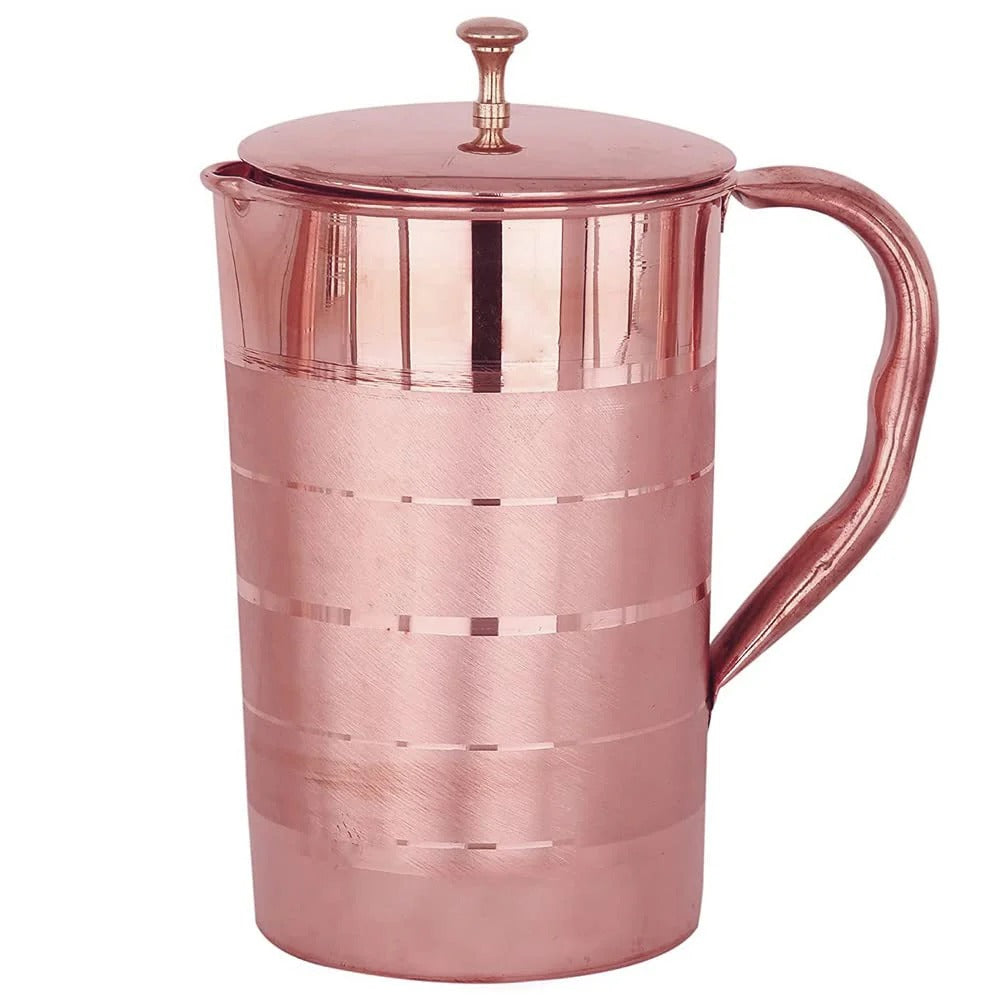1500 ml Copper Jug with Lid BPA Free Rustproof Lightweight 1.5L