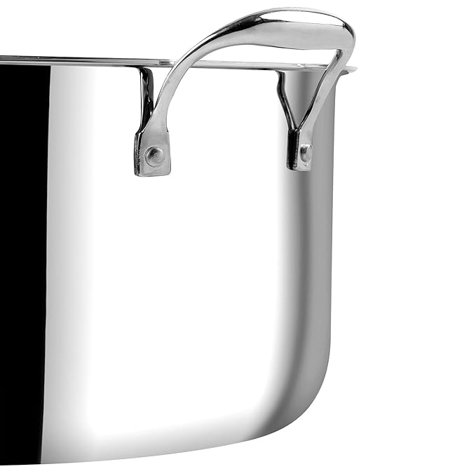 Triply Stainless Steel Biryani Pot with Lid - 11 L, 30 cm, Heavy Bottom, Riveted Handle, Cooking Pot