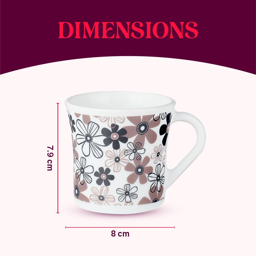 Macy Opalware Mug, Set of 6 Tea/coffee Mugs, 210 ml Each