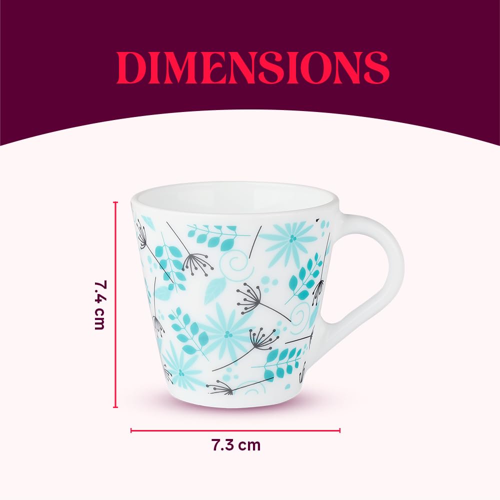 Stardust Opalware Mug, Set of 6 Tea/coffee Mugs, 160 ml Each