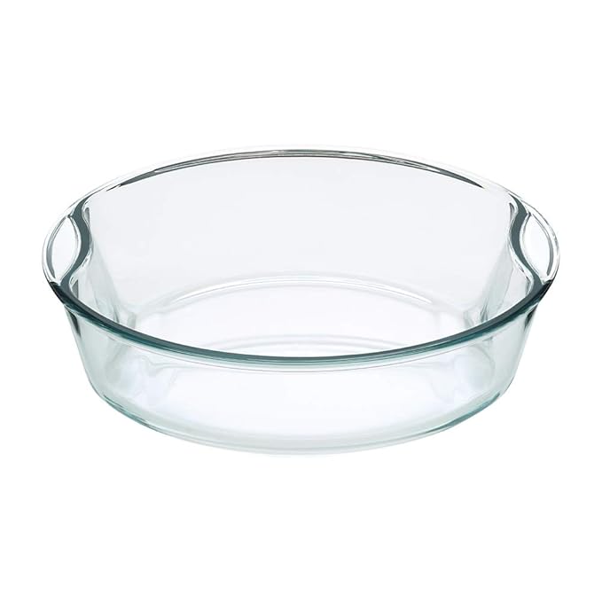 Round Glass Baking Dish, 1.5 L, Microwave Safe & Oven Safe, Transparent