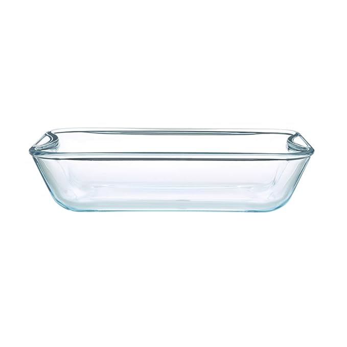 Rectangular Glass Baking Microwave and Oven Safe Dish, 2.5 L, Transparent