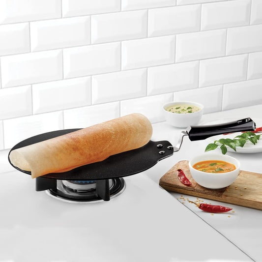 Non-stick Dosa Tawa, Induction Friendly, Granite Finish, Pfoa-free, 31 cm Diameter, Black