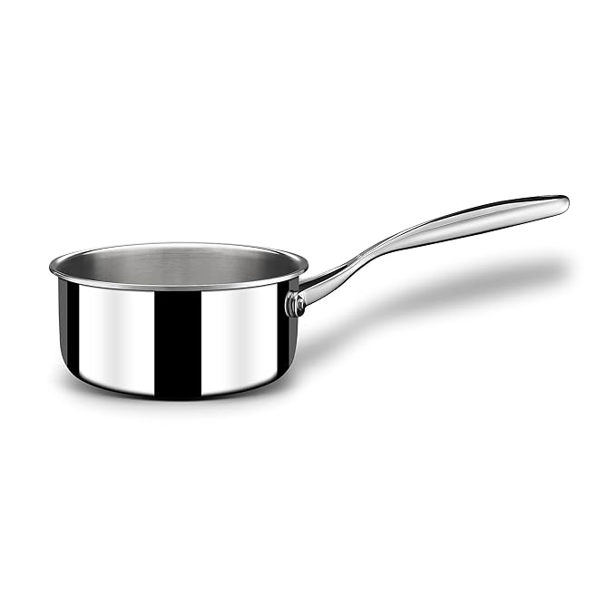 Stainless Steel Tea Pan, Triply Saucepan With Lid I Milk Pan 1.4 L, Gas & Induction Base, Artisan 4216