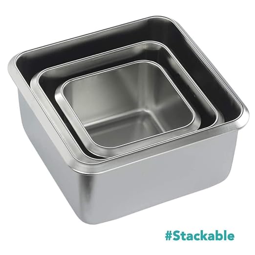 High Steel Square Container Airtight Leakproof Unbreakable Storage Container/ Lunch Box, 350 ml, 850 ml
