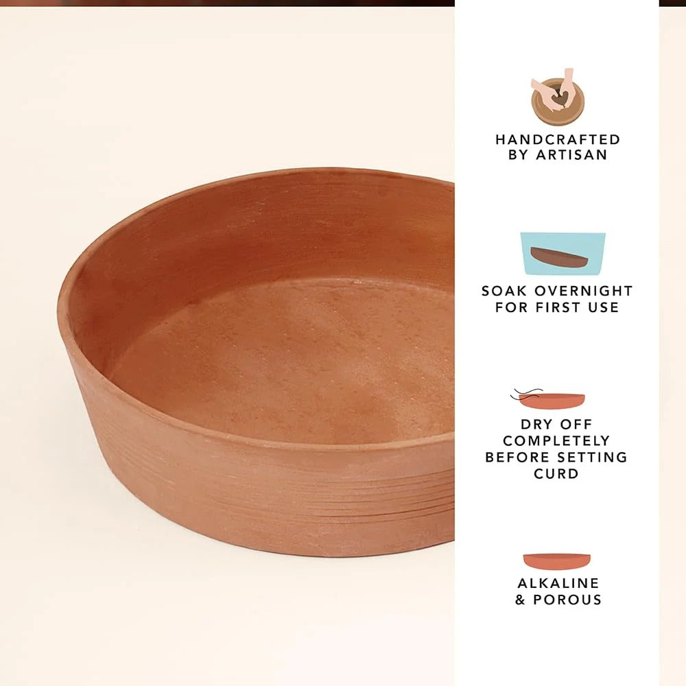 Terracotta Baking Dish 900 ml Microwave Oven Safe Red 24 cm