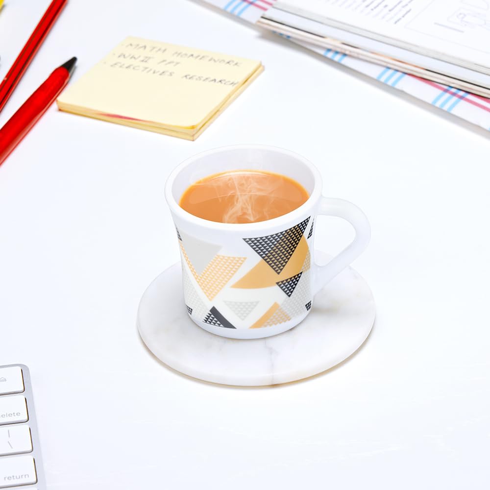Nivaah Opalware Mug, Set of 6 Tea/coffee Mugs, 100 ml Each