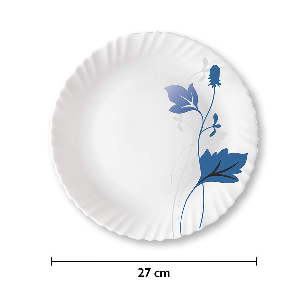 Opalware Ageria Full Plate, White, 11 inch, Set of 6