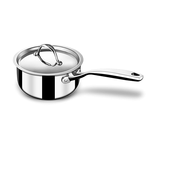 Stainless Steel Tea Pan, Triply Saucepan With Lid I Milk Pan 1.4 L, Gas & Induction Base, Artisan 4216