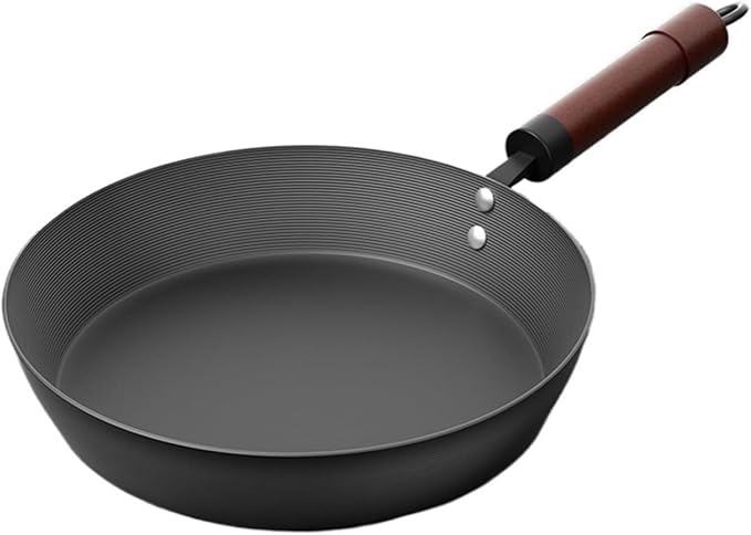 26cm Cast Iron Frying Pan – Non-Stick and Uncoated, Rust-Proof Skillet for Cooking Steak, Fried Eggs, and Stir-Fry, Compatible with All Stove Types