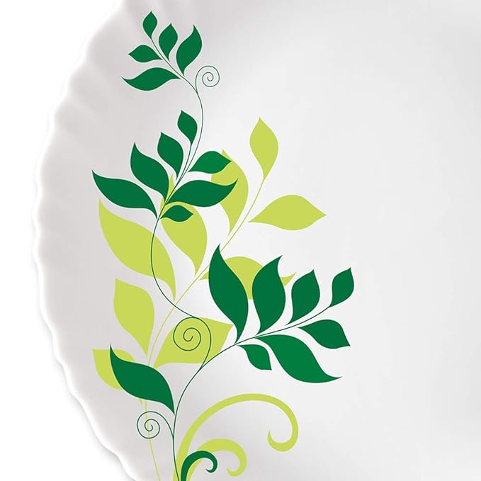 Opalware Full Plate, 11 inch, White, Set of 6 - Design 4