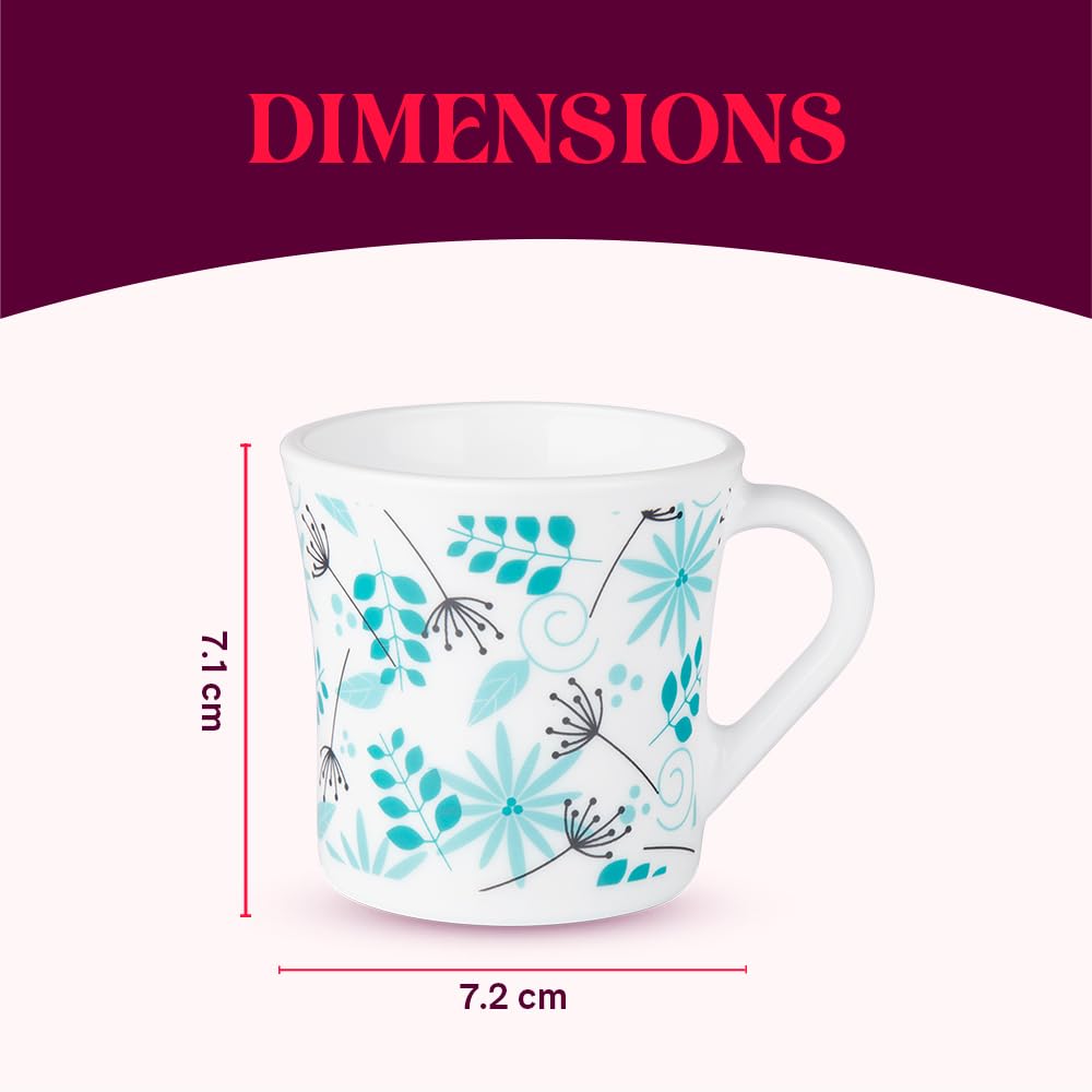 Stardust Opalware Mug, Set of 6 Pcs Tea/coffee Mugs, 160 ml Each