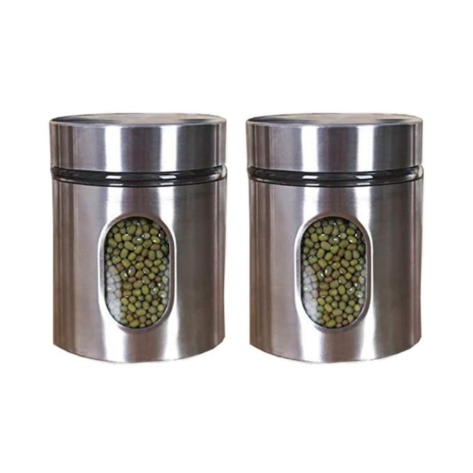Kitchen Storage Jar With Glass Window, Jar for Kitchen Storage, 700 ml, Pack of 2