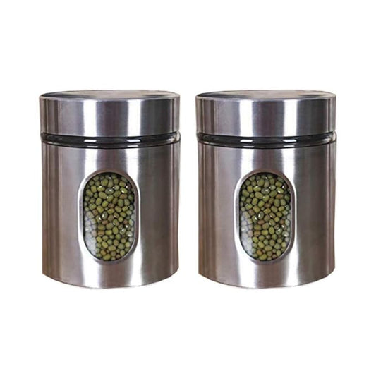 Kitchen Storage Jar With Glass Window, Jar for Kitchen Storage, 700 ml, Pack of 2