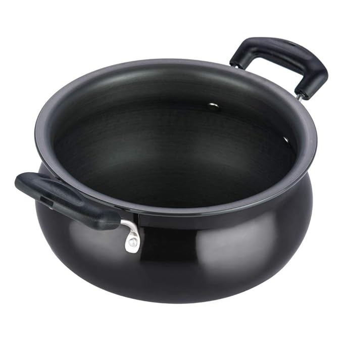 Hard Anodised Non Stick Handi with Lid - 3 L, Junior, 3.25 mm Thickness, Biryani Pot