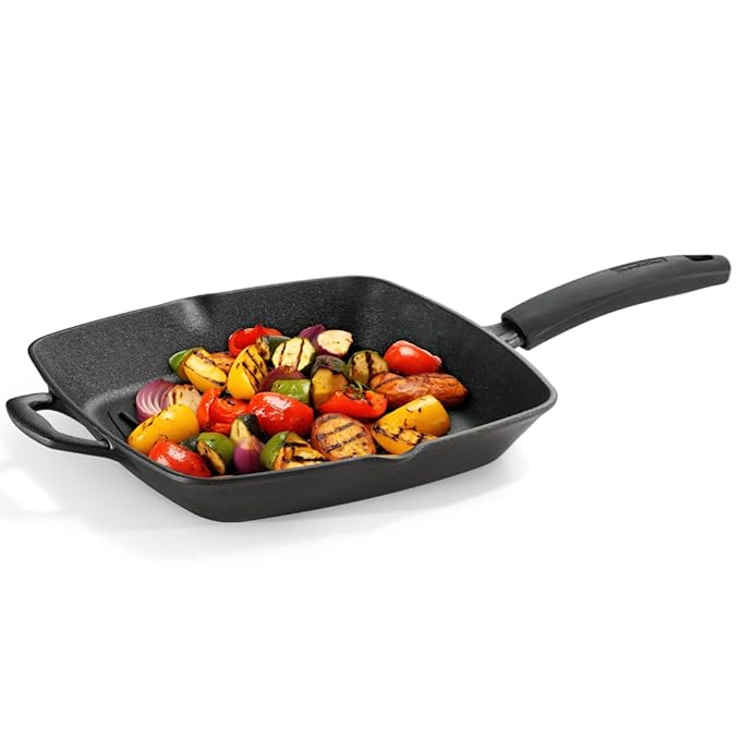 Pre-Season cast Iron Grill Pan 27 cm(Size 49.4 x 29.2 x 6.6 cm)