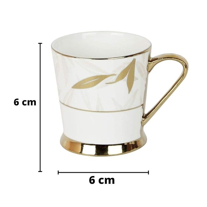 Indian Ceramic Tea Cup Set, 200 ml, Set of 6, Multi-Color