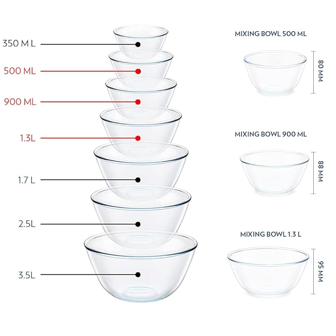 Select Serving & Mixing Bowl, Set of 3 (500 ml + 900 ml + 1.3L)