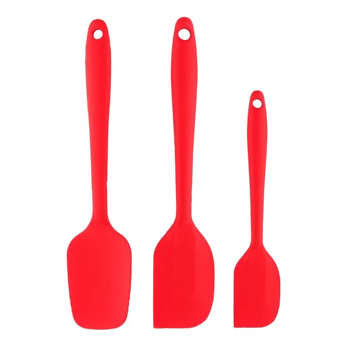 Non-stick Premium Silicone Spatula for Cooking, Baking & Mixing, Dishwasher Safe, Set of 3
