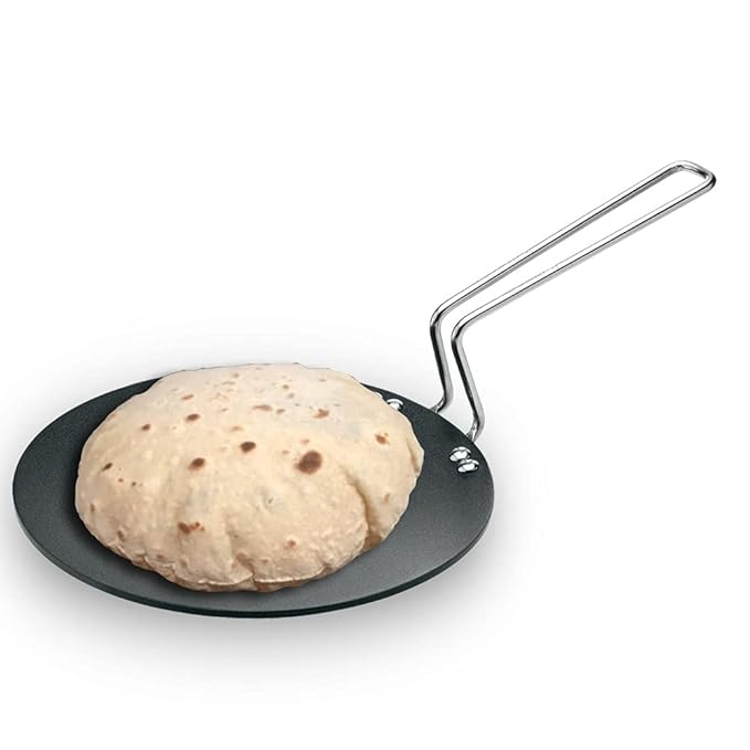 Tava Non Stick Tawa with Stainless Steel Handle Black
