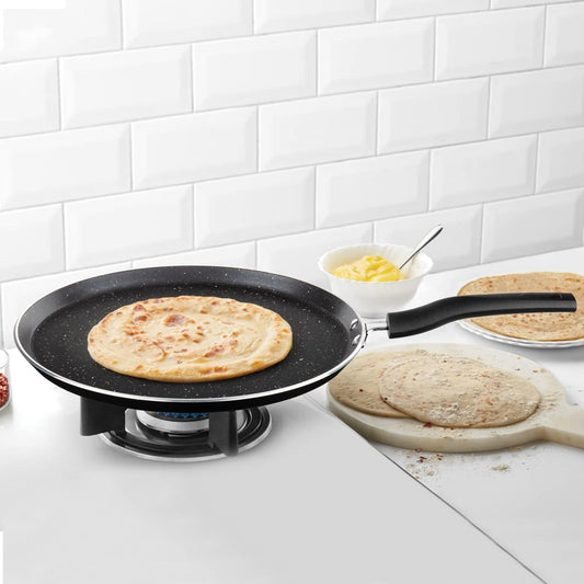 Non-Stick Flat Tawa, Induction Friendly, Granite Finish, PFOA-Free, 28 cm Diameter