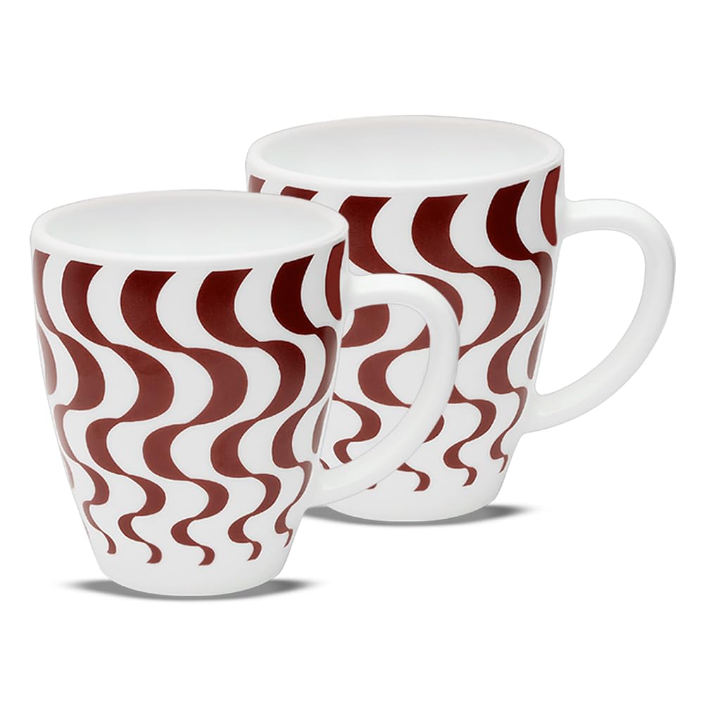 Waves Brown 390 ml Mug, Set of 2